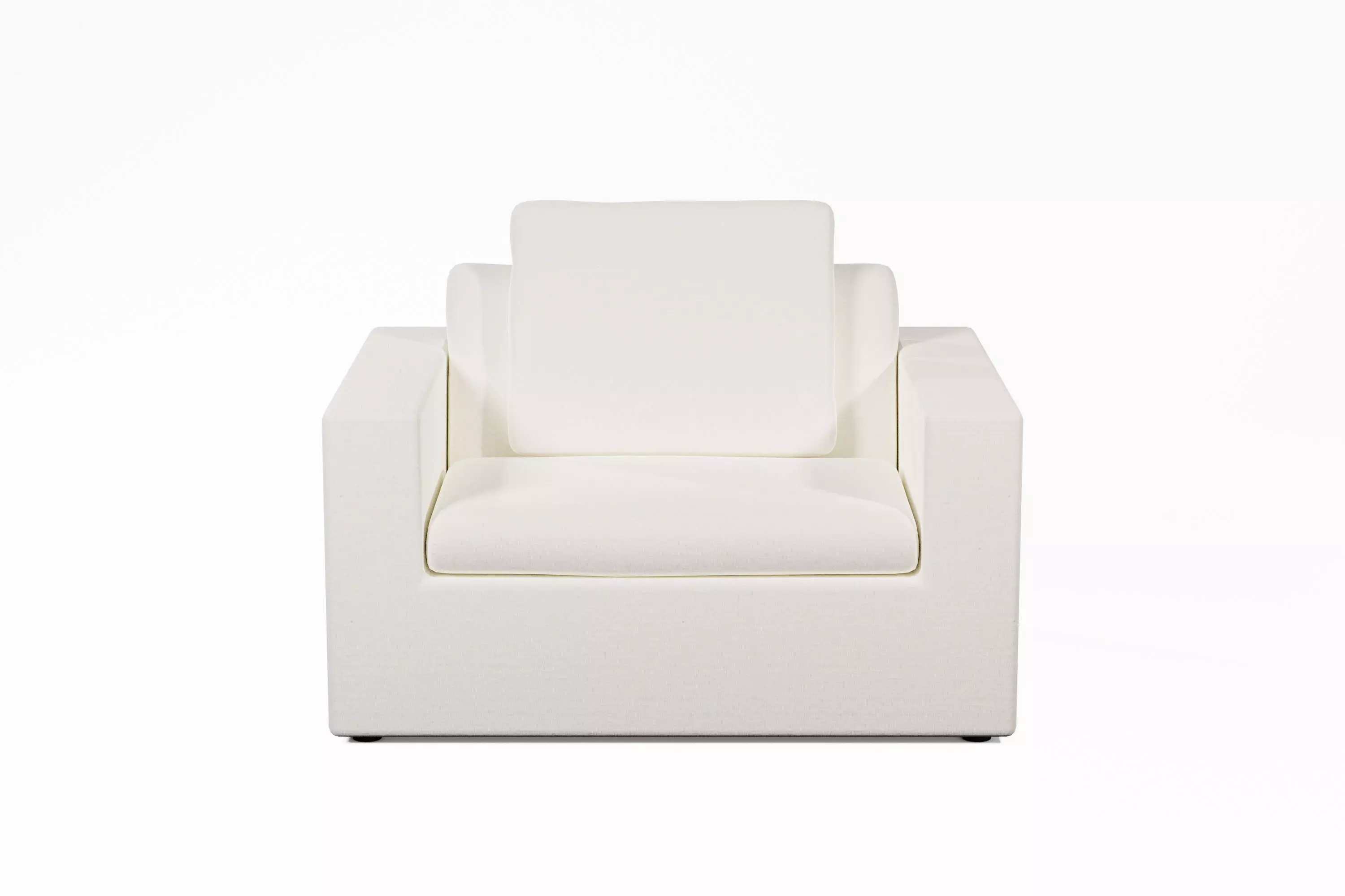 Armchair cube chair Low-poly 3D model_0