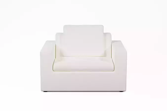 Armchair cube chair Low-poly 3D model