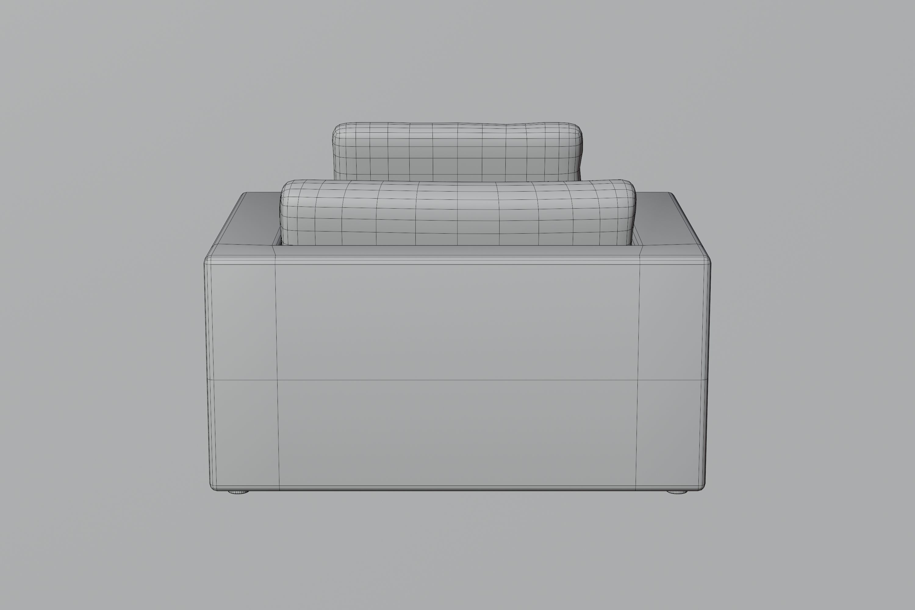 Armchair cube chair Low-poly 3D model_10