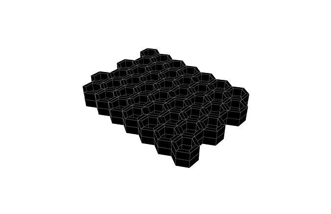 Honeycomb v1 001 Low-poly 3D model 6