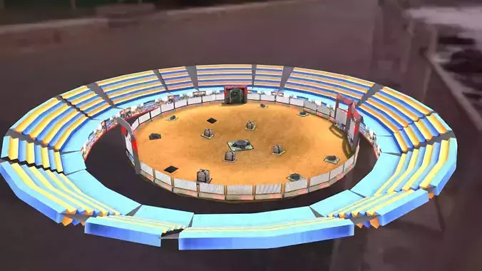 3D model Pack OF Fighting Arena Realistic and Tonic Low-poly 3D model