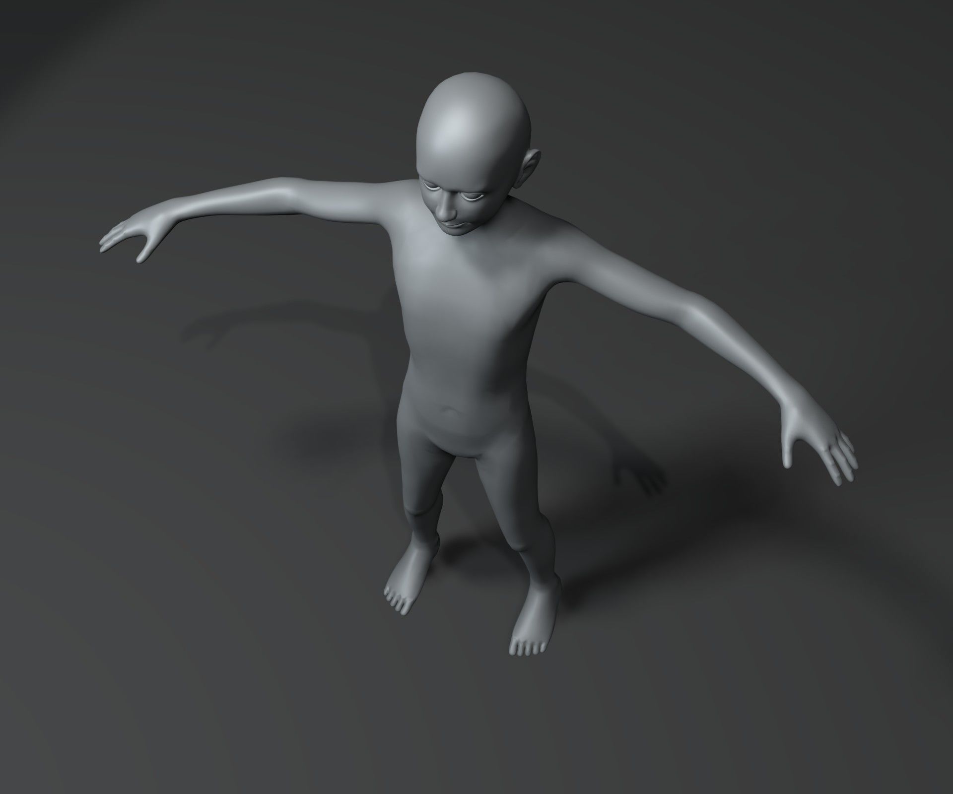 Boy Kid Body Base Mesh Animated and Rigged 3D Model 20k Polygons Low-poly 3D model_8