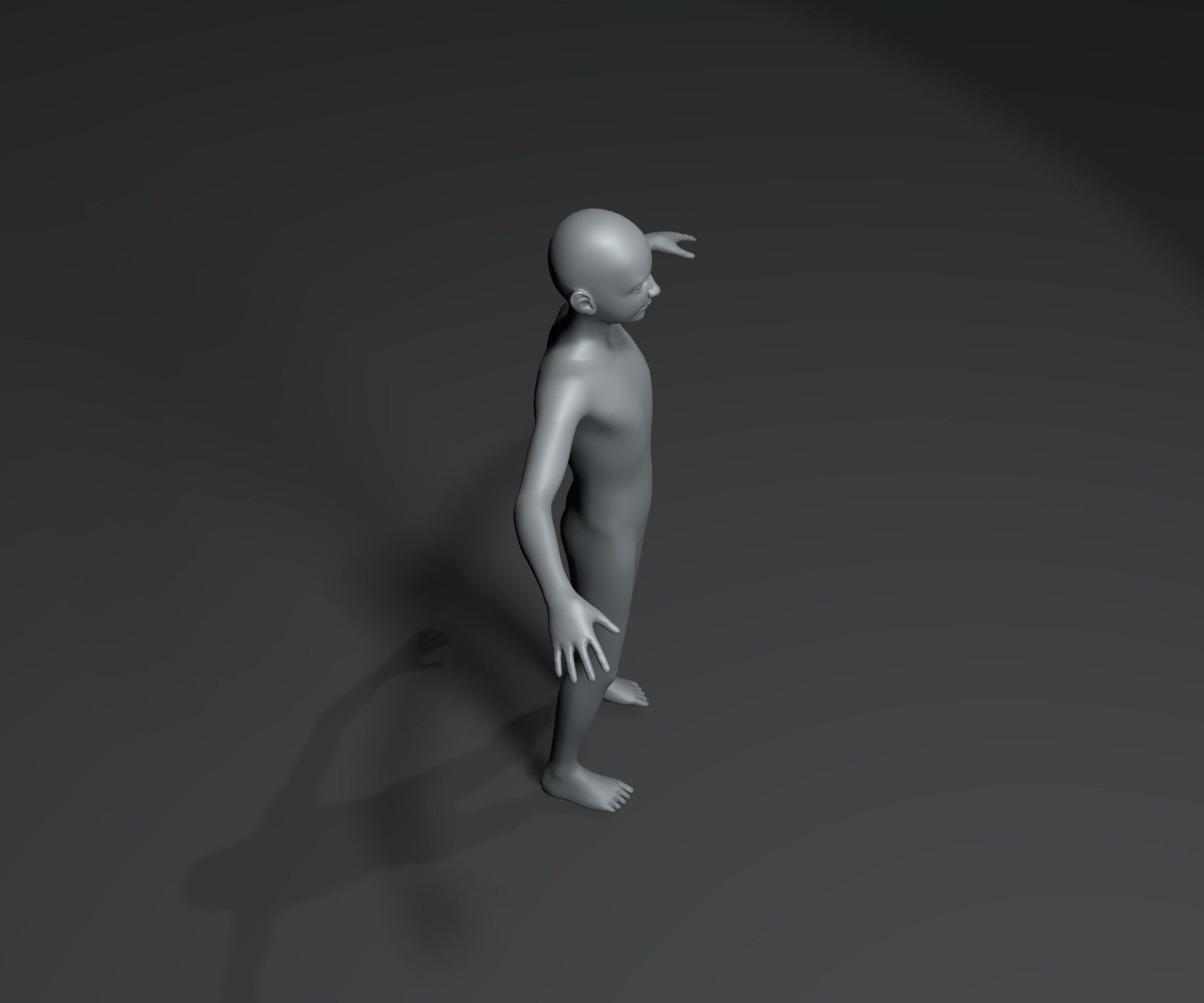 Boy Kid Body Base Mesh Animated and Rigged 3D Model 20k Polygons Low-poly 3D model_14