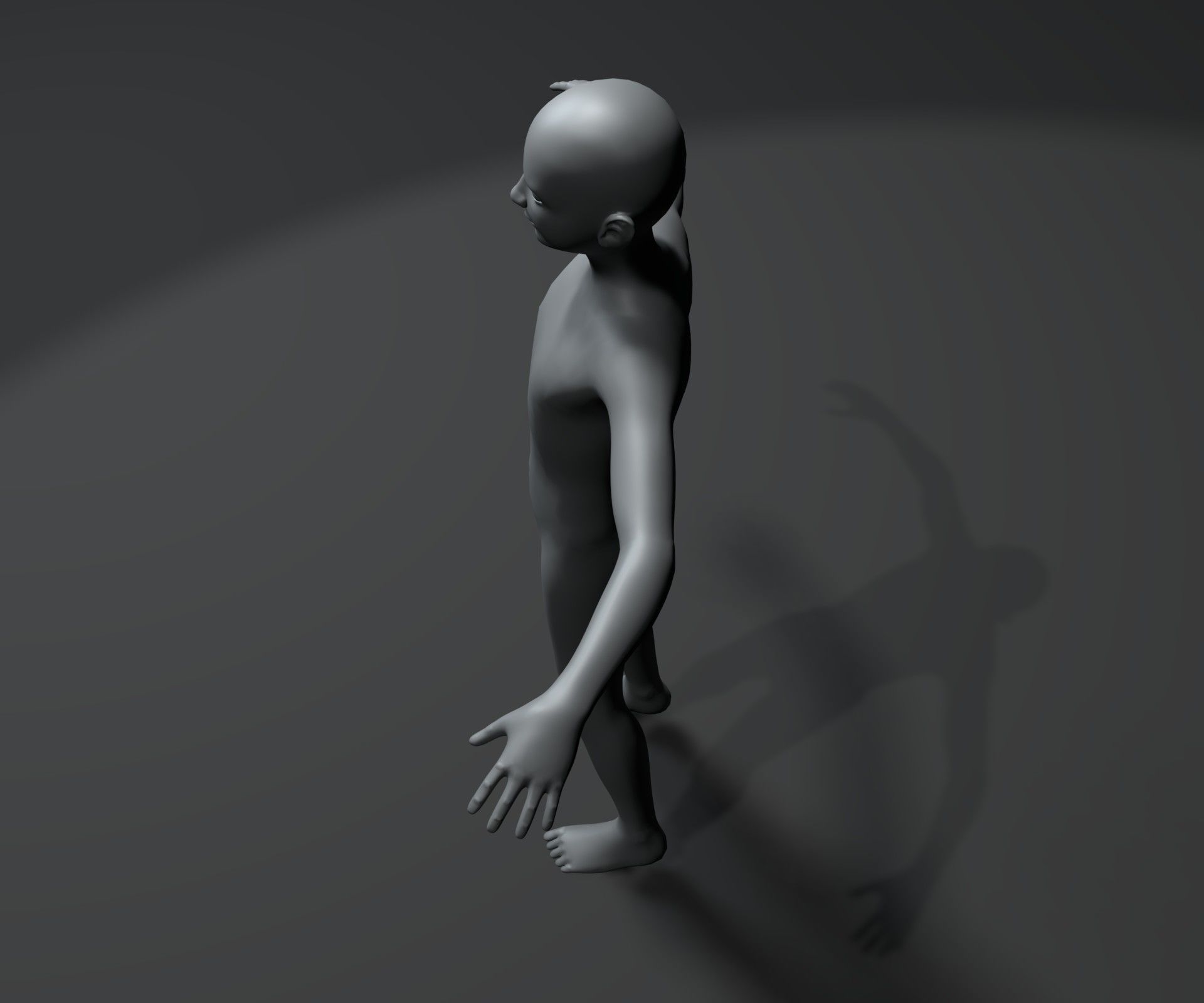 Boy Kid Body Base Mesh Animated and Rigged 3D Model 20k Polygons Low-poly 3D model_11