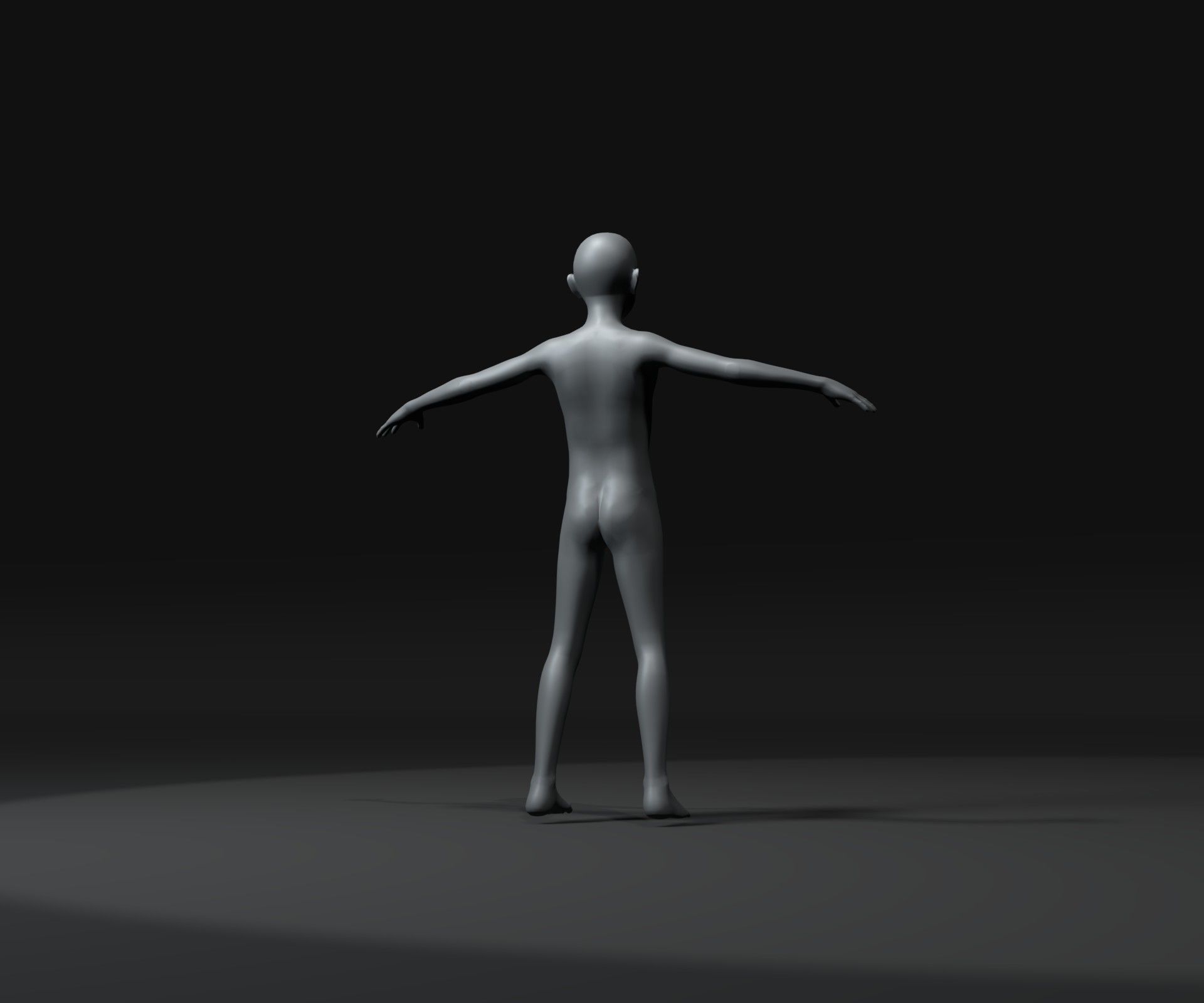 Boy Kid Body Base Mesh Animated and Rigged 3D Model 20k Polygons Low-poly 3D model_16