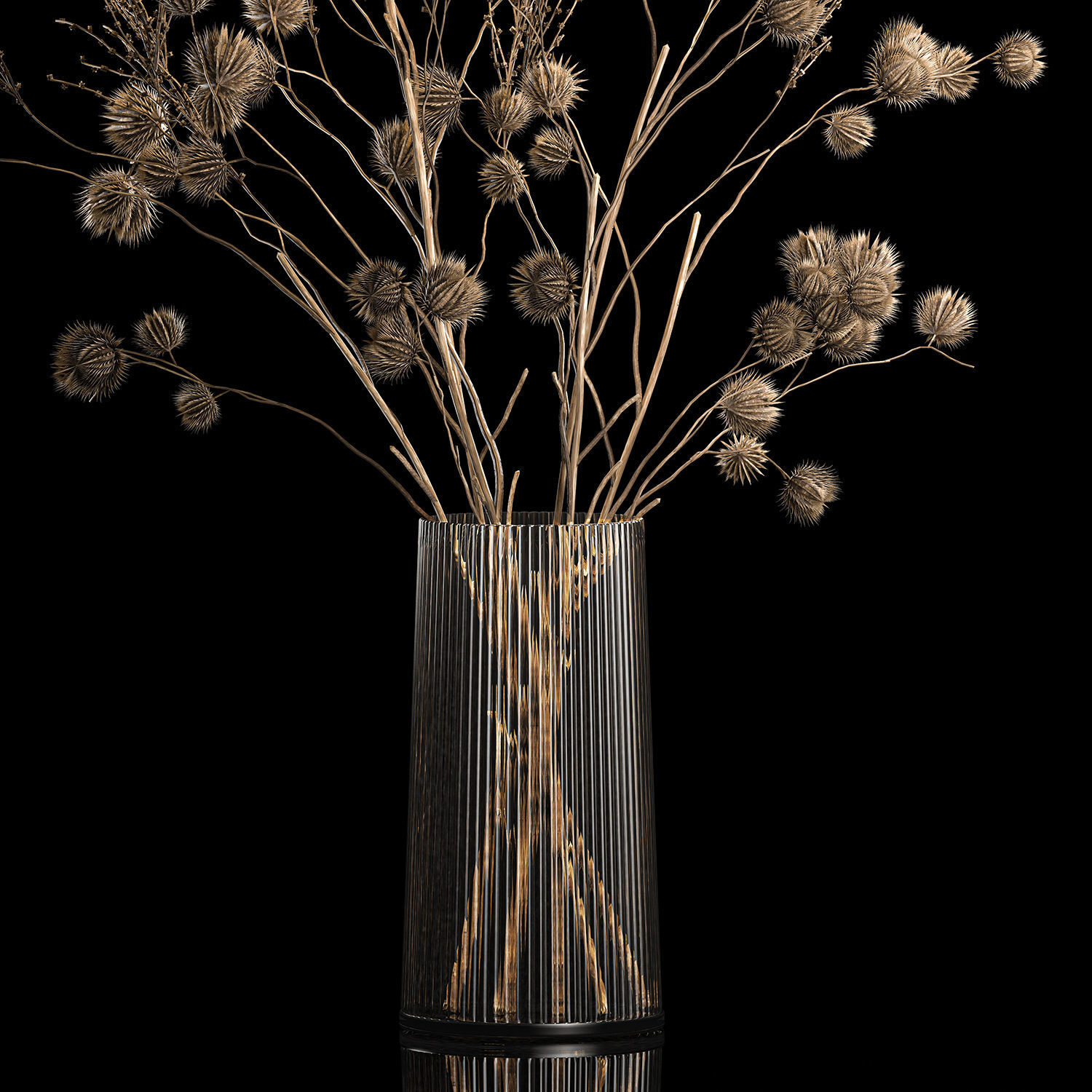 Bouquet Of Dried Flowers From Thorn And branches 3D model_2