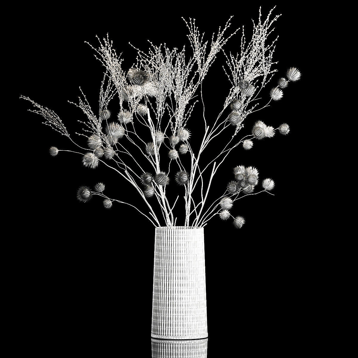 Bouquet Of Dried Flowers From Thorn And branches 3D model_5