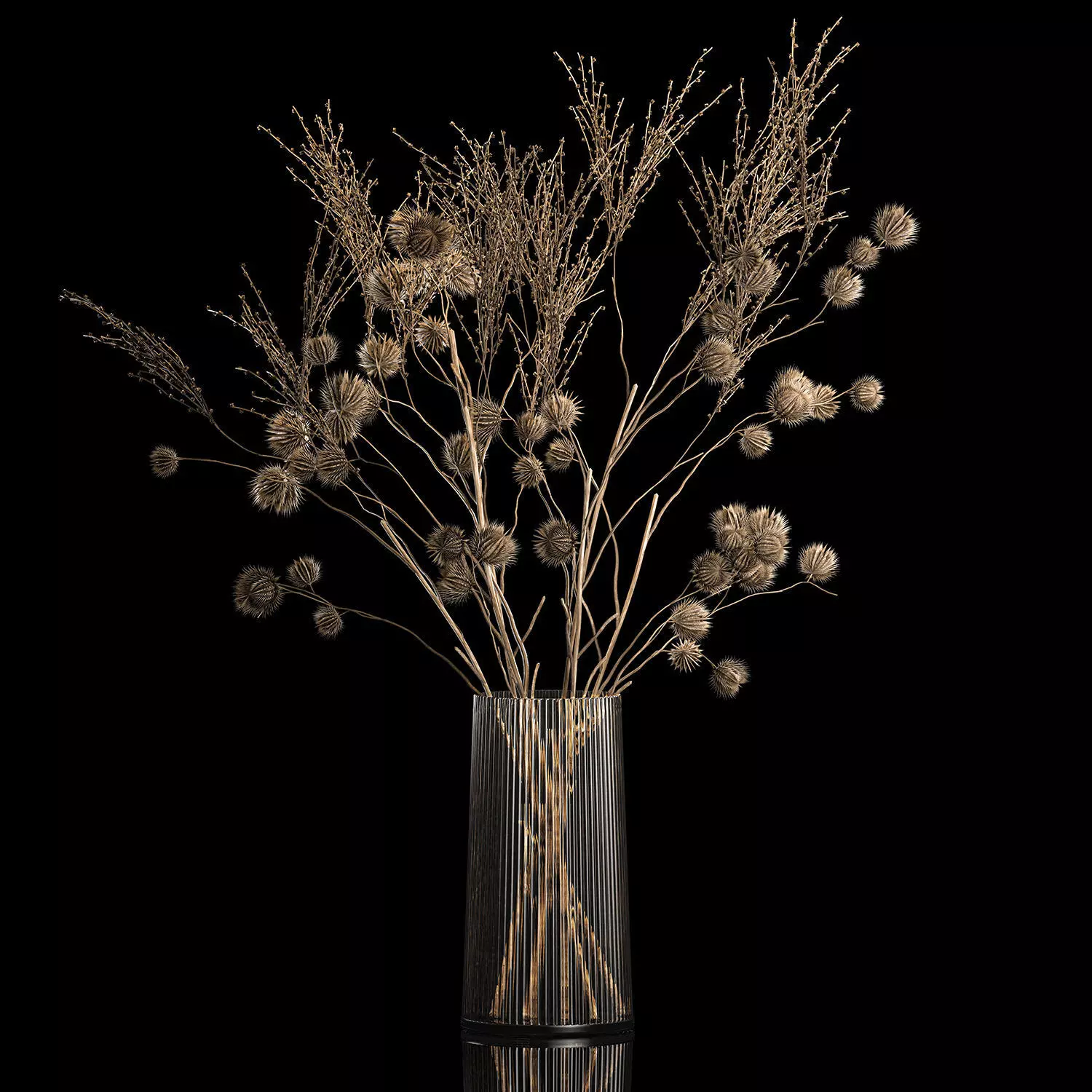 Bouquet Of Dried Flowers From Thorn And branches 3D model_0