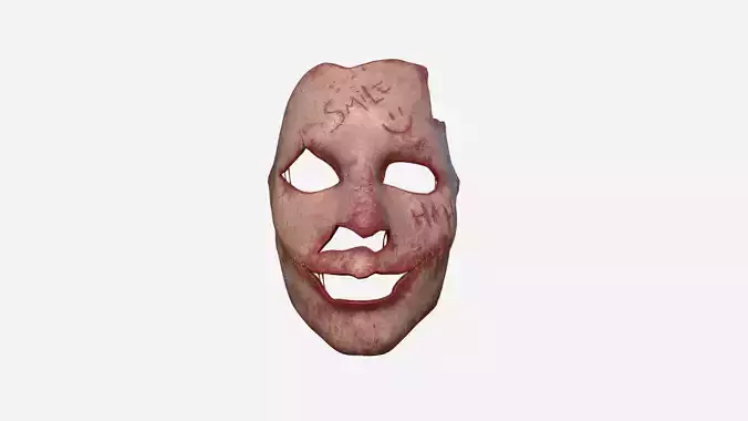 Human Skin Terror Mask A08 Blood Smile - Character Costume Low-poly 3D model
