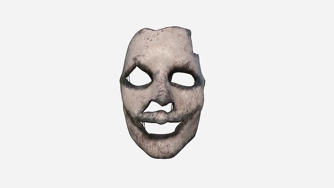 Human Skin Terror Mask A09 White Dirt - Character Costume Low-poly 3D model