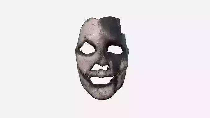 Human Skin Terror Mask A10 White Black - Character Costume Low-poly 3D model