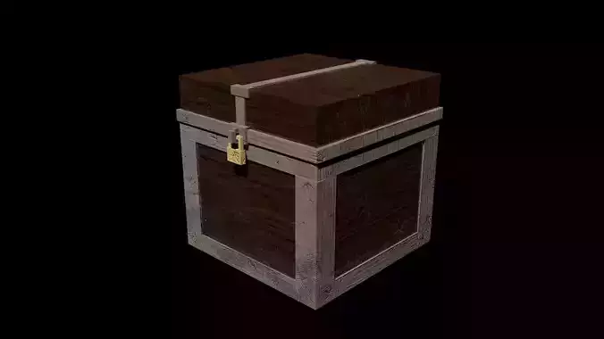 Chest Low-Poly wooden box