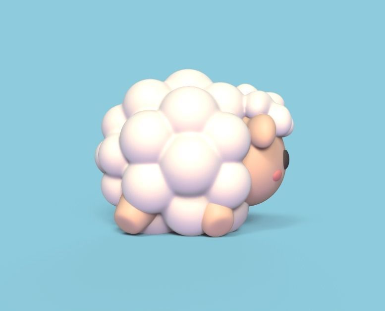 Round Sheep 3D print model_2