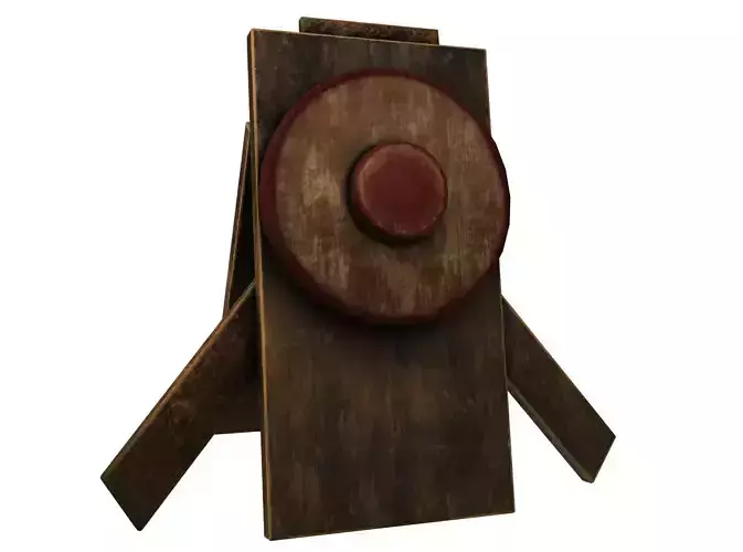 Medieval Target Board Low-poly 3D model