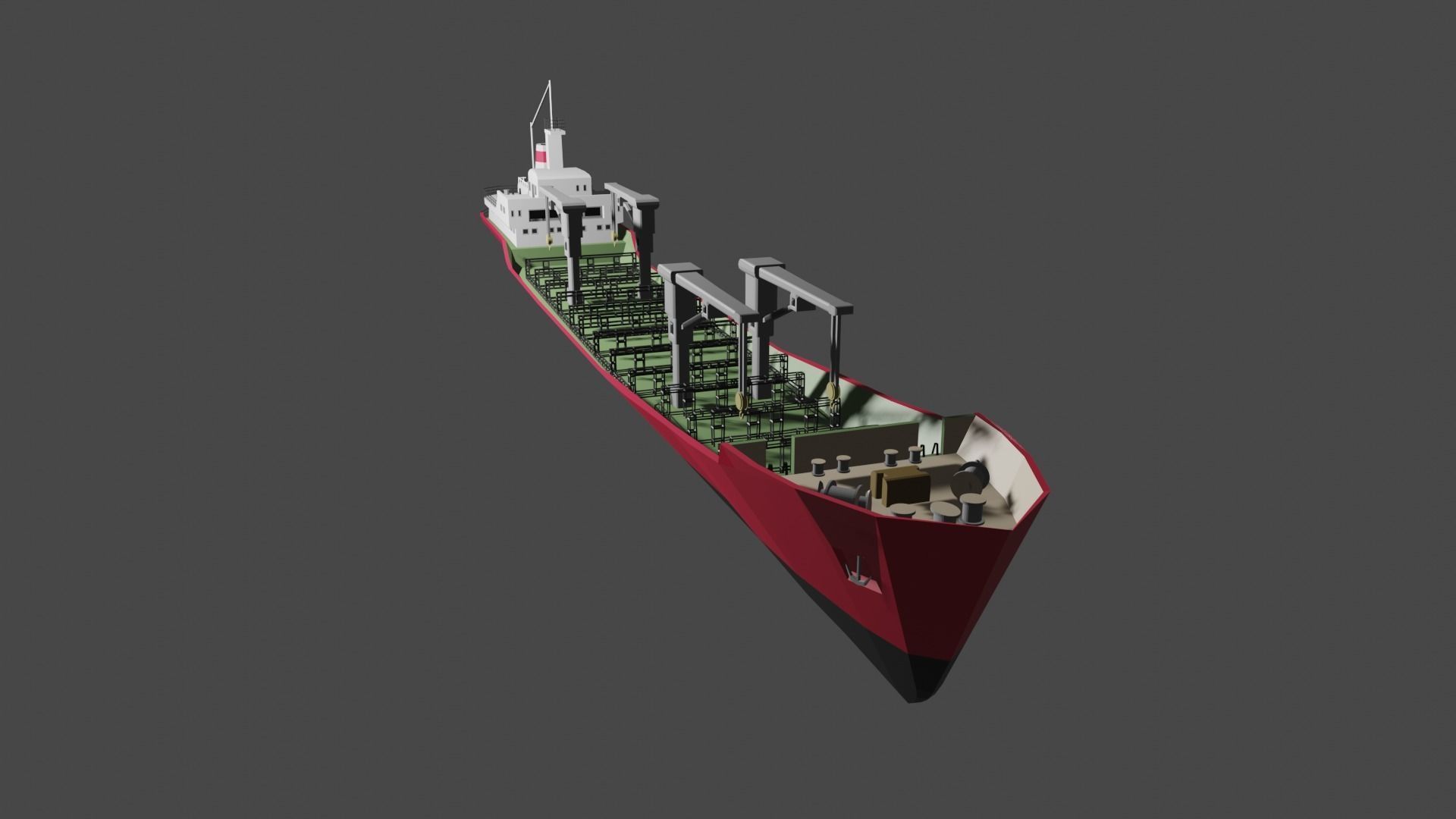 Simplistic Cargo Ship  3D model_1