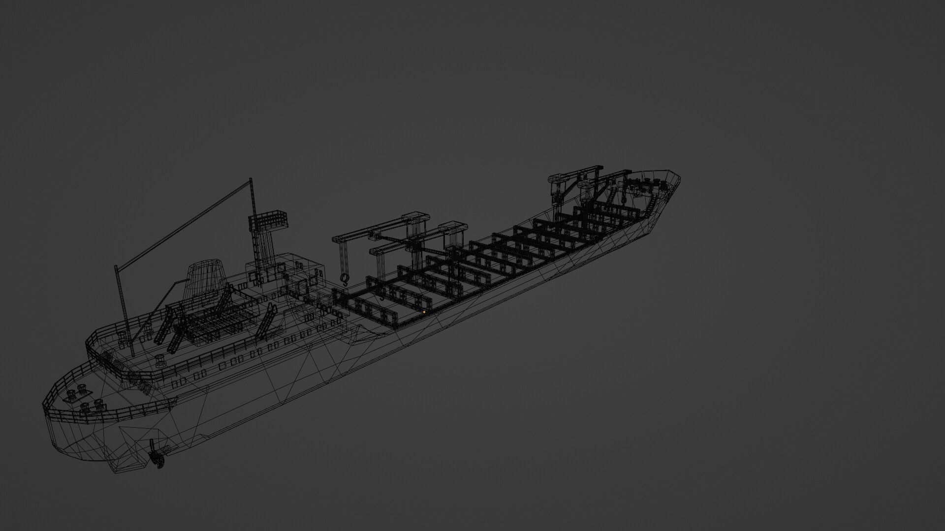 Simplistic Cargo Ship  3D model_11