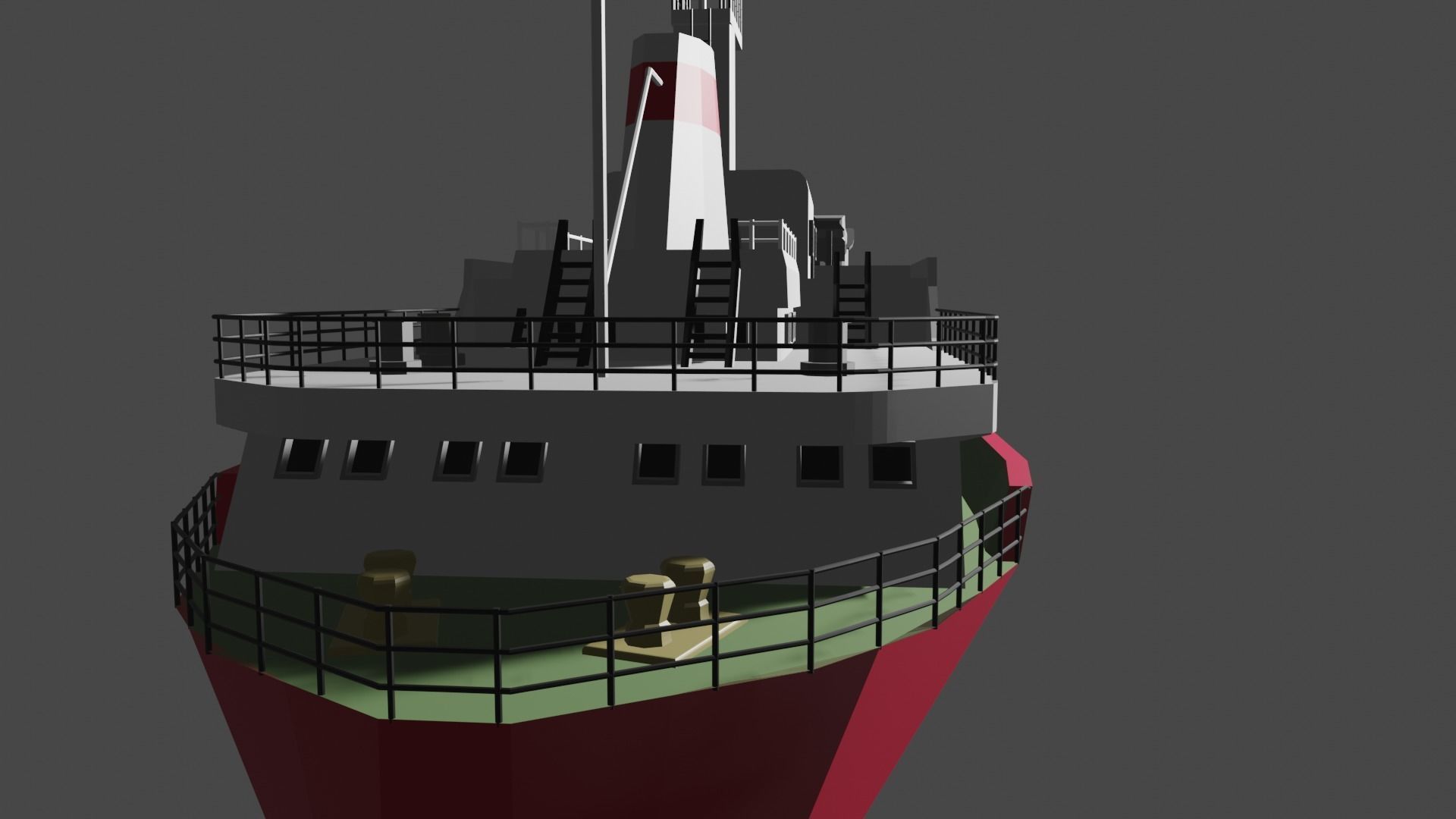 Simplistic Cargo Ship  3D model_2