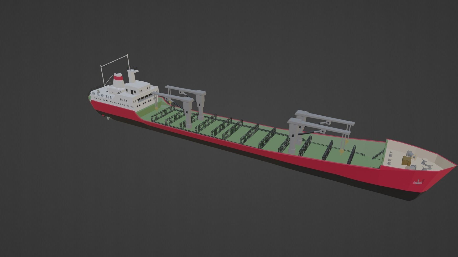 Simplistic Cargo Ship  3D model_3