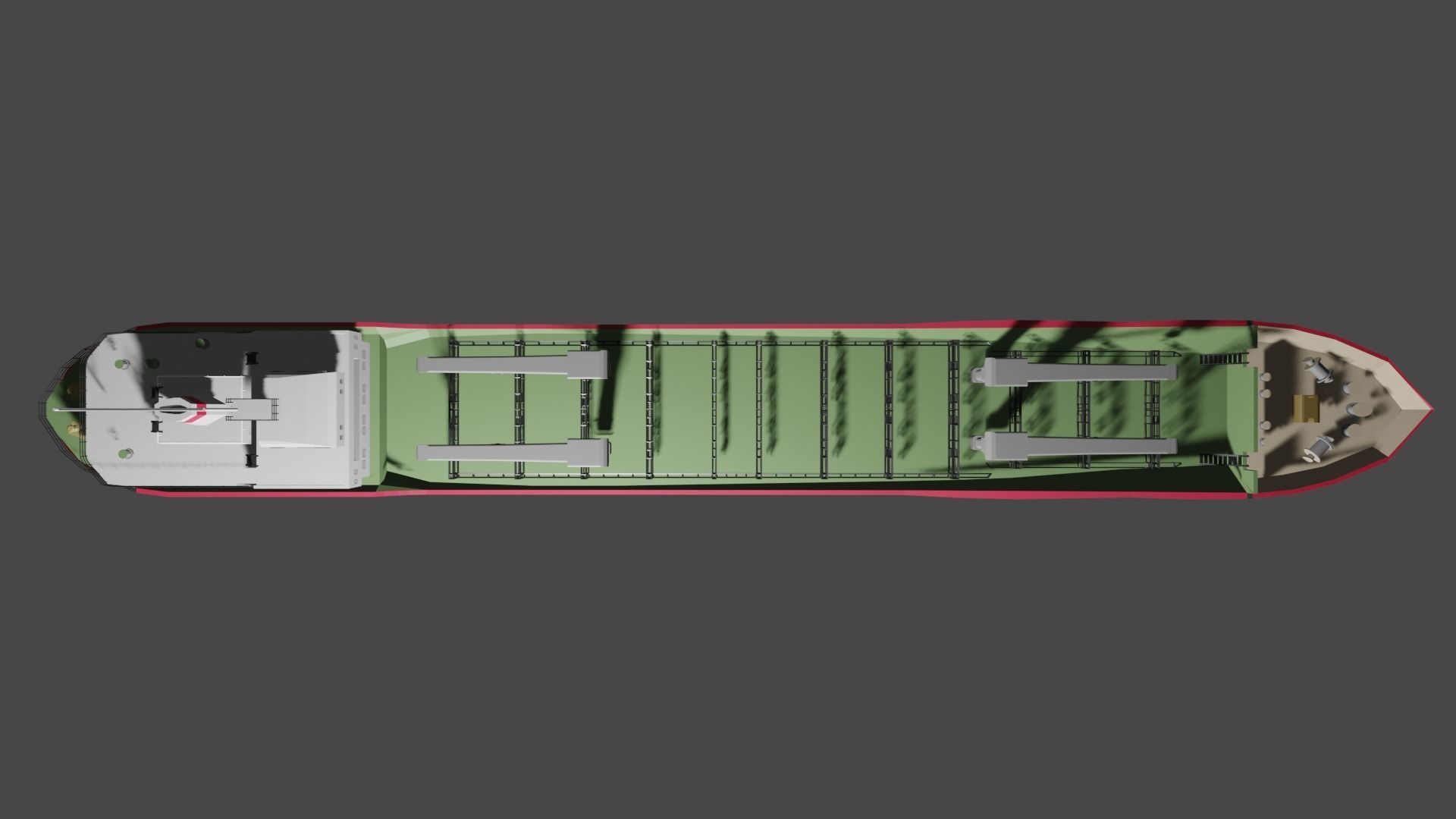 Simplistic Cargo Ship  3D model_4