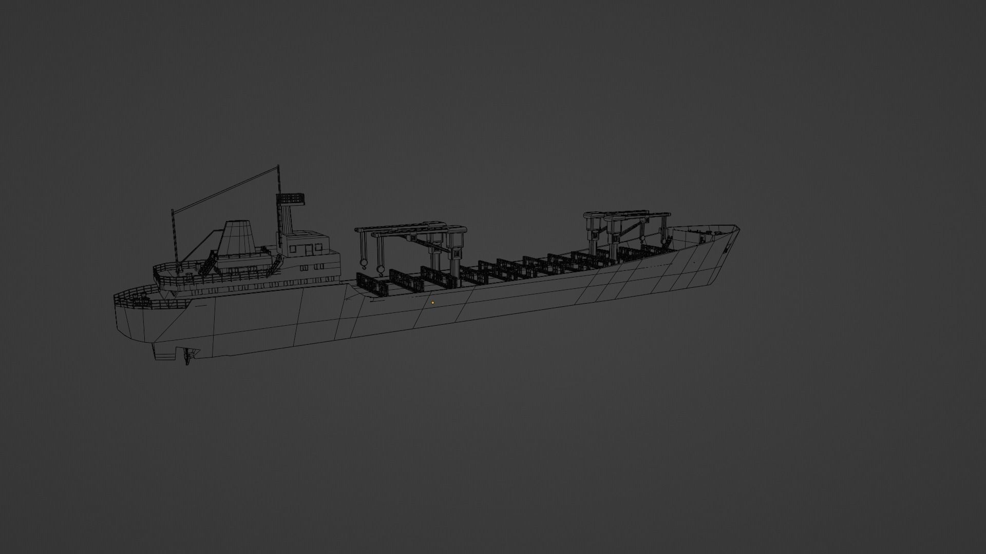 Simplistic Cargo Ship  3D model_10