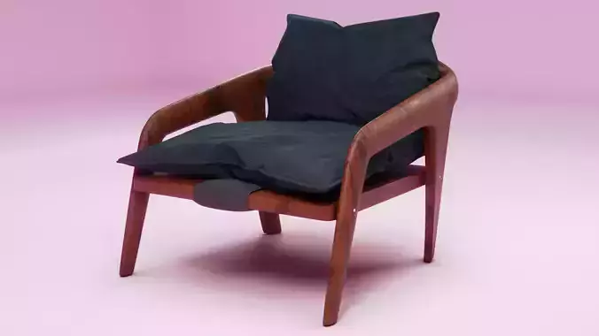 Lounge chair Low-poly 3D model