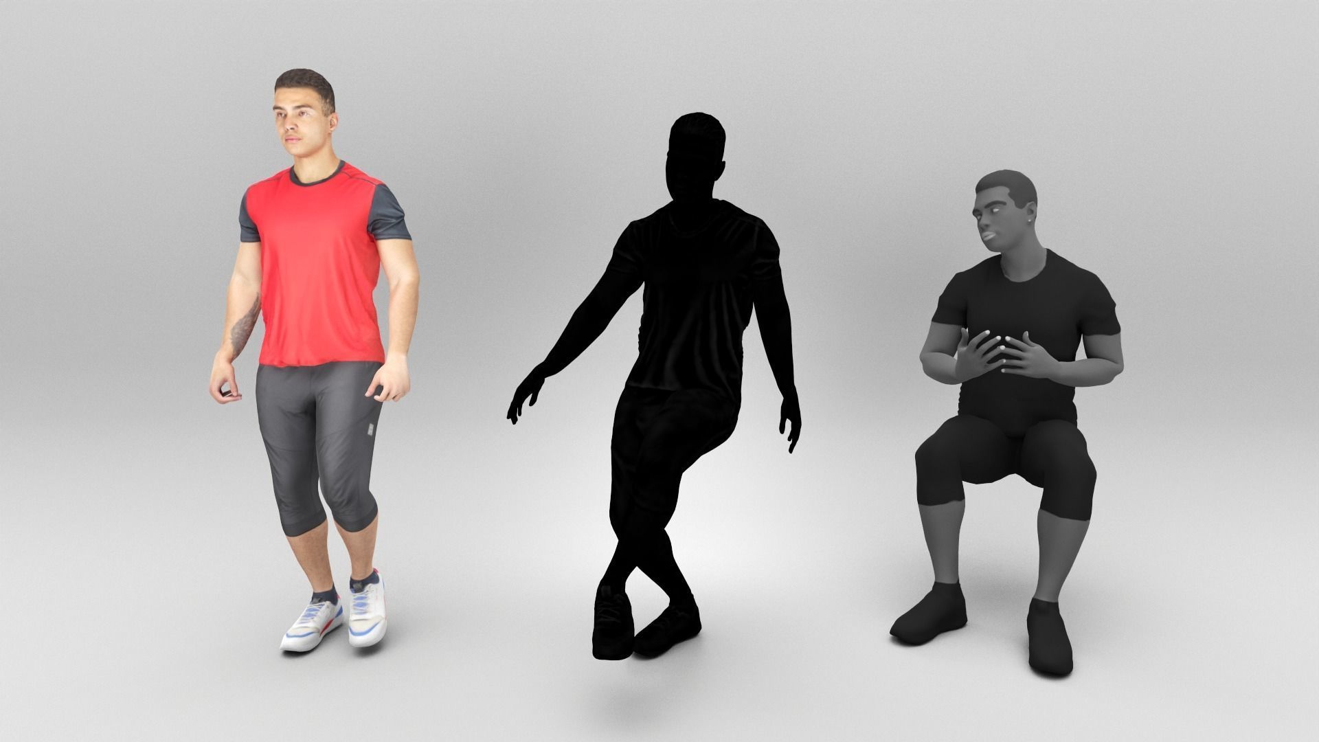 Animated young man playing football 365 Low-poly 3D model_6