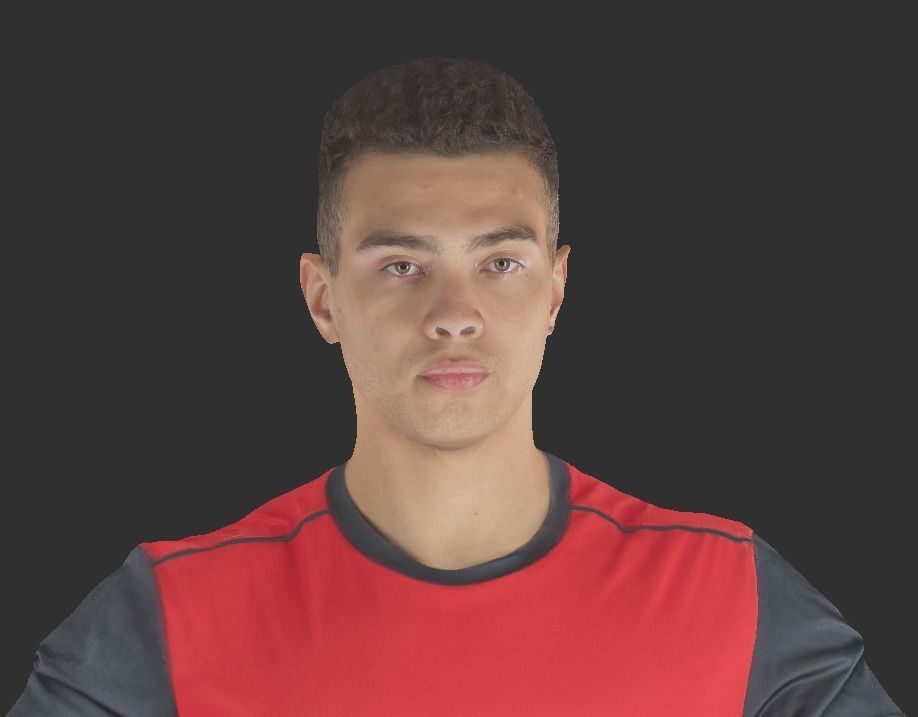 Animated young man playing football 365 Low-poly 3D model_8