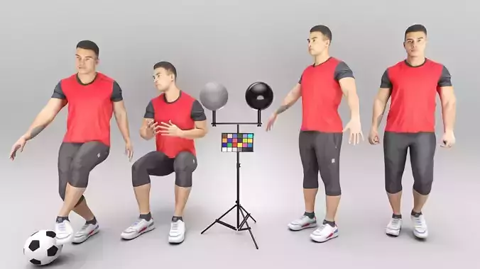 Animated young man playing football 365