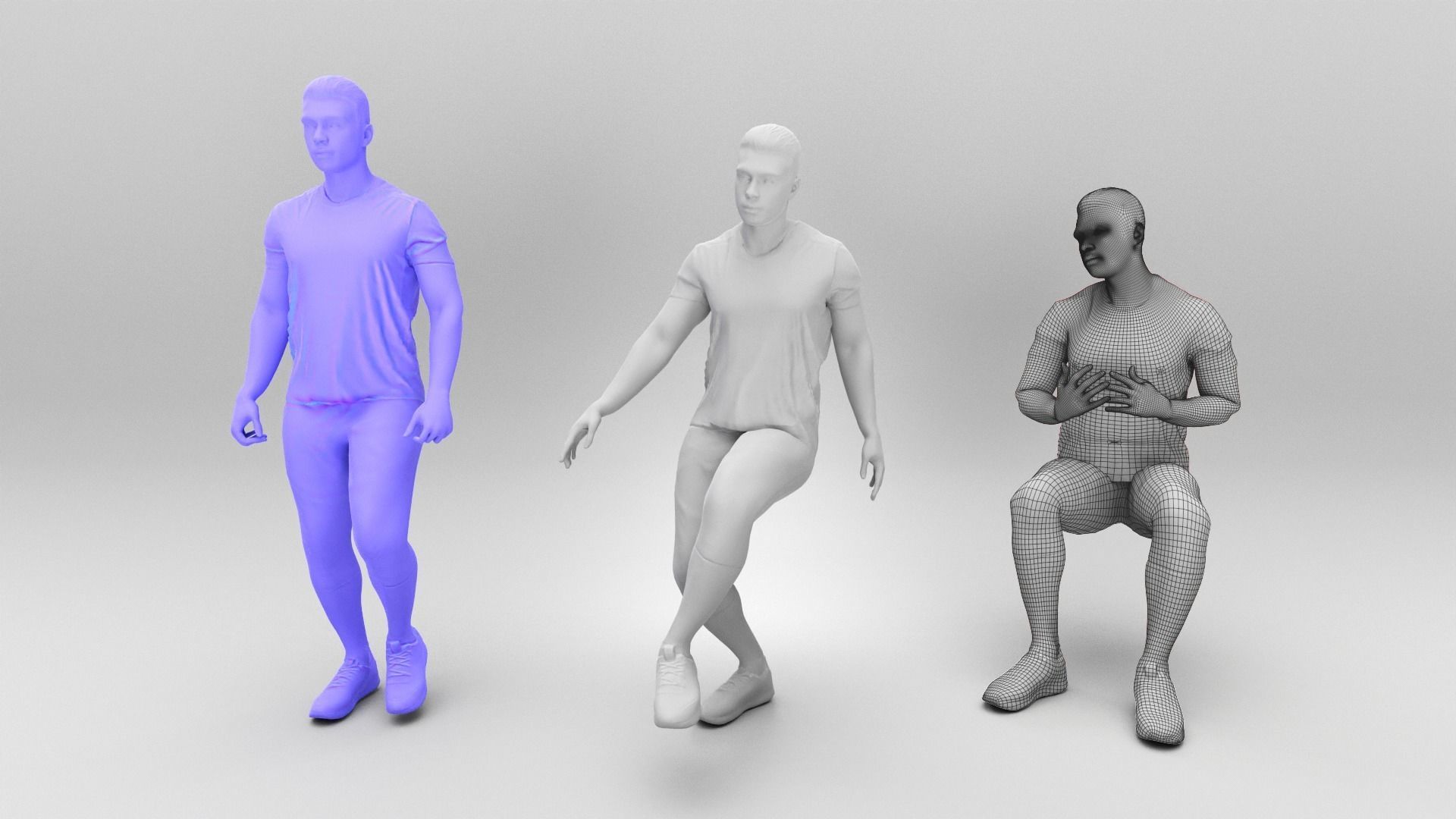 Animated young man playing football 365 Low-poly 3D model_5