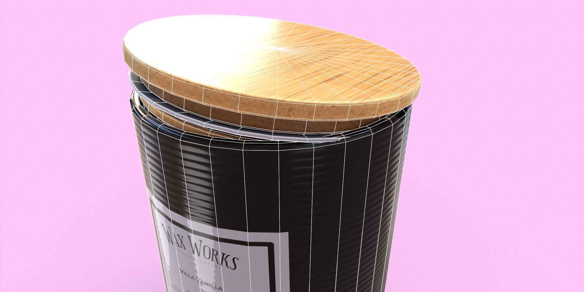 Wax Candle Low-poly 3D model_12