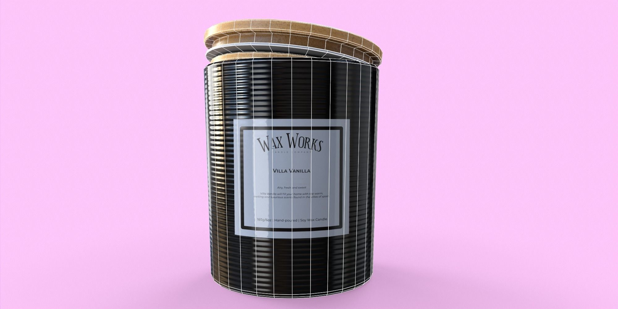 Wax Candle Low-poly 3D model_11