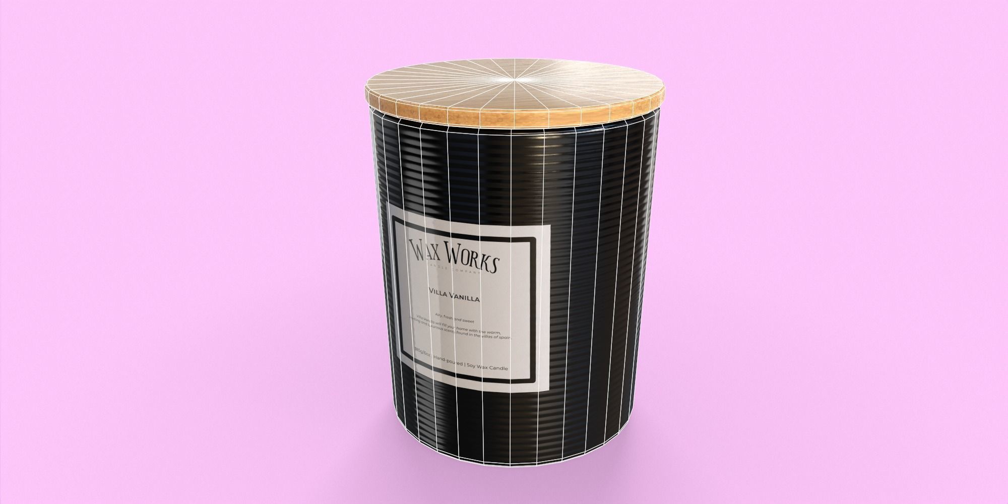 Wax Candle Low-poly 3D model_10