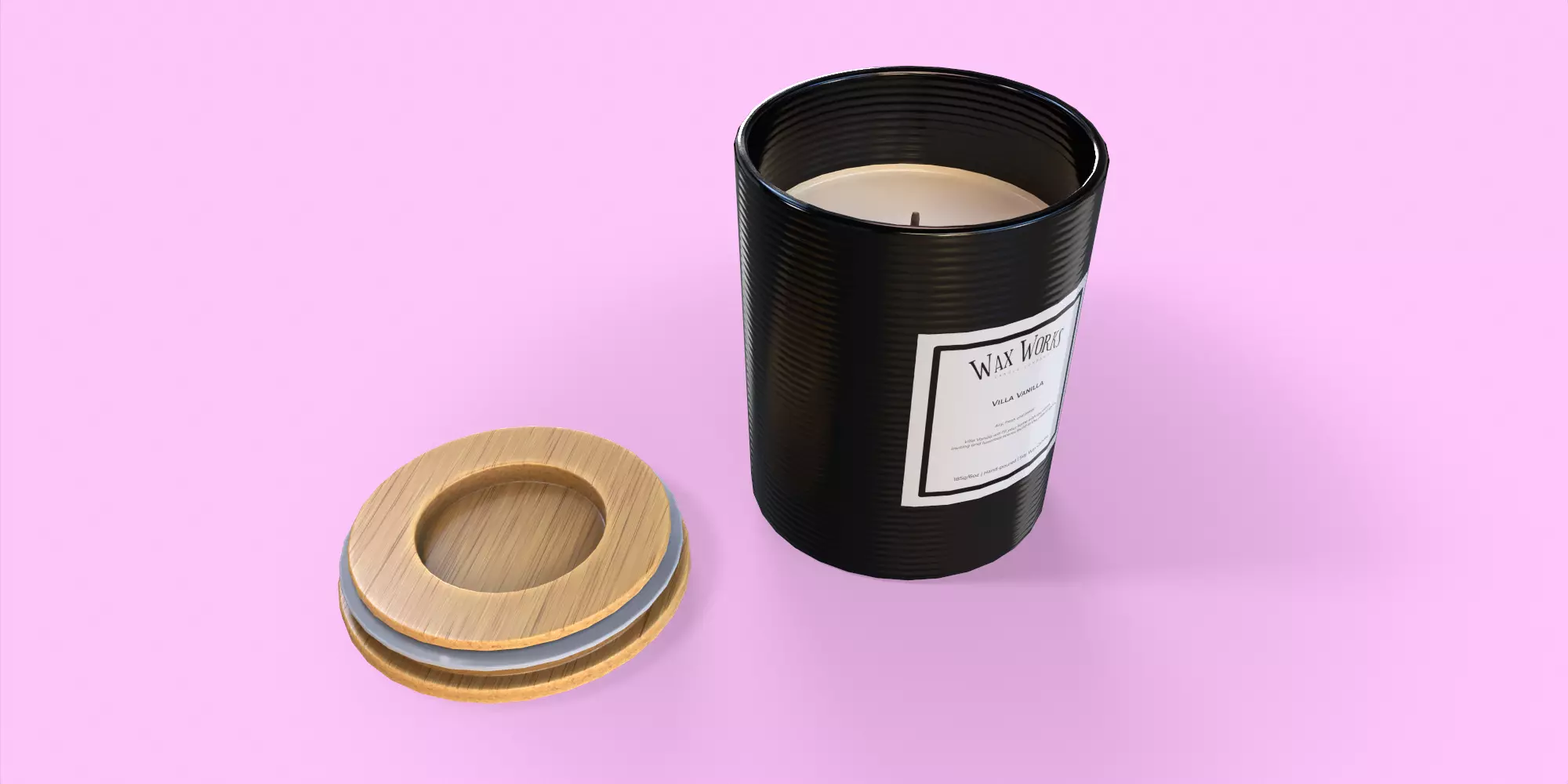 Wax Candle Low-poly 3D model_0