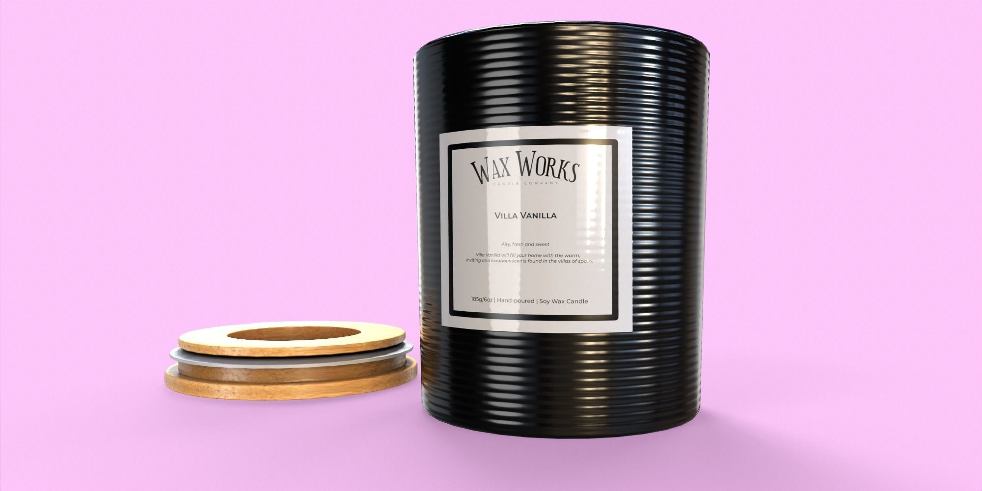 Wax Candle Low-poly 3D model_1