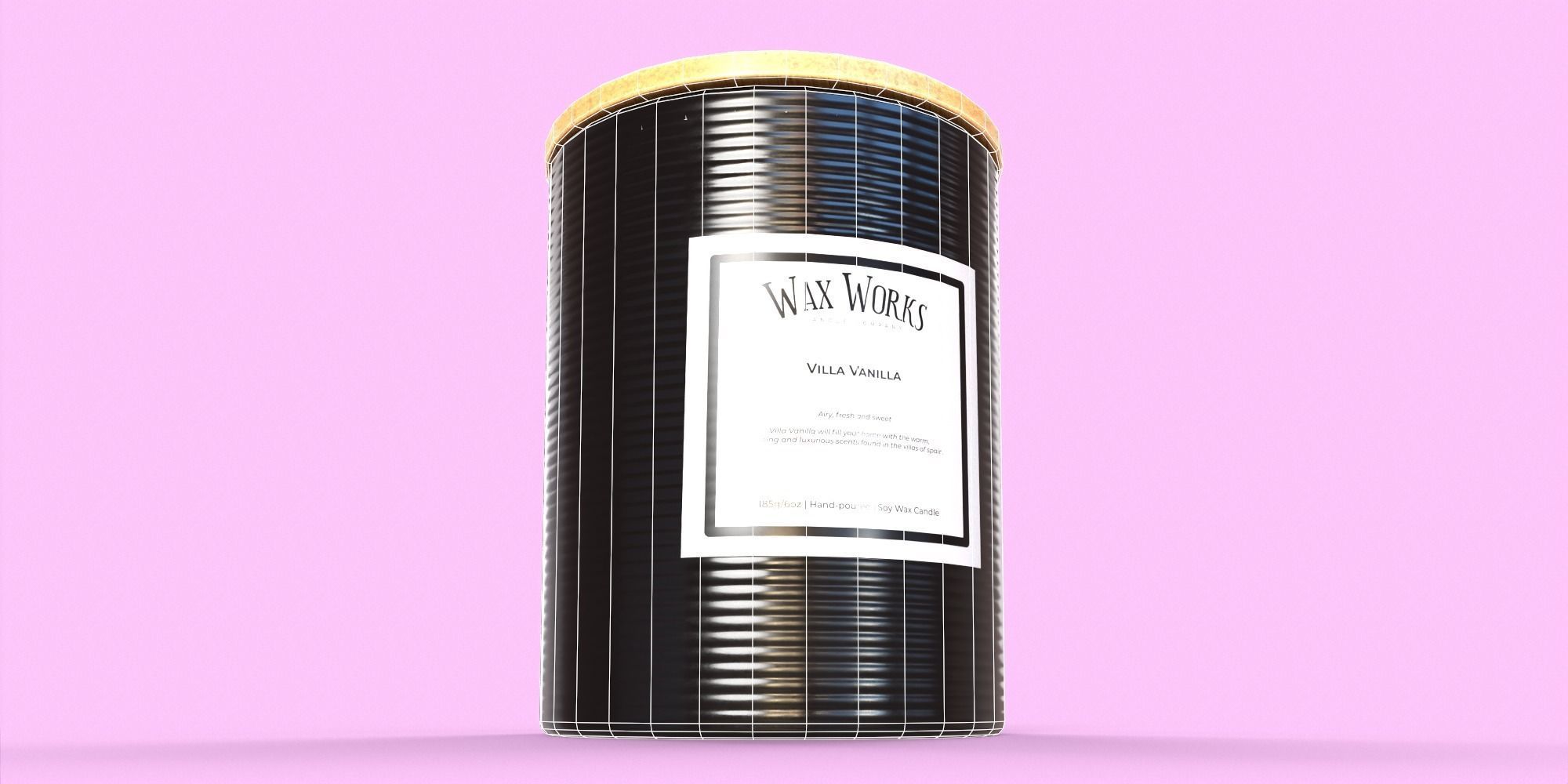 Wax Candle Low-poly 3D model_13