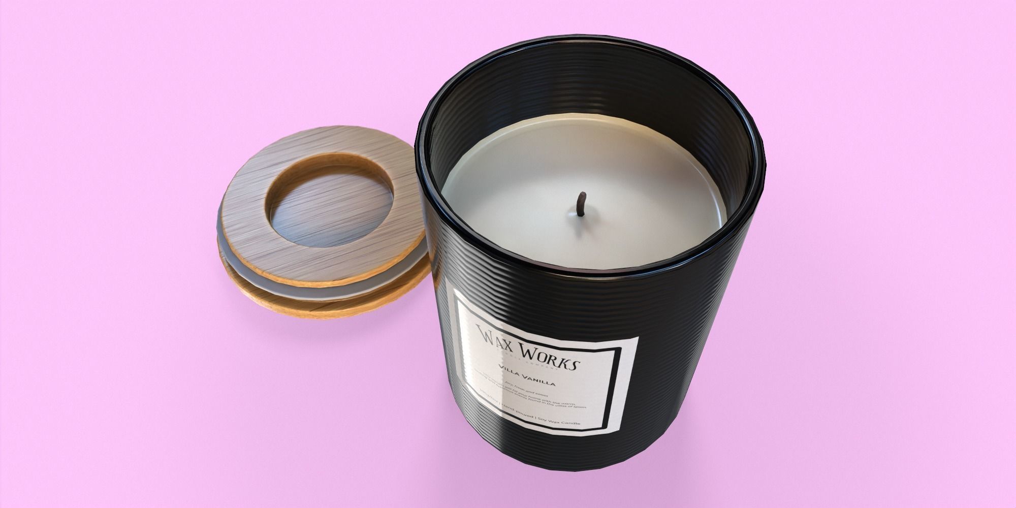 Wax Candle Low-poly 3D model_2