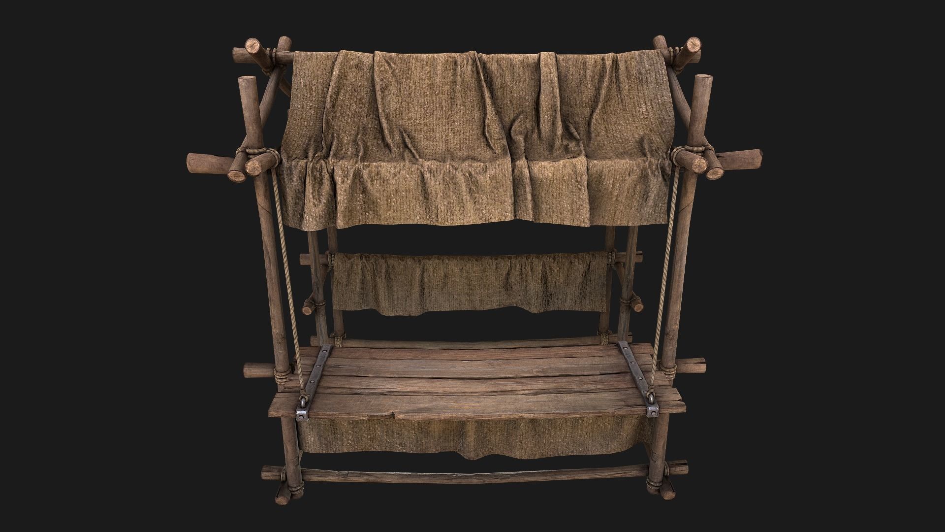 Street Stalls Brown Low-poly 3D model_11