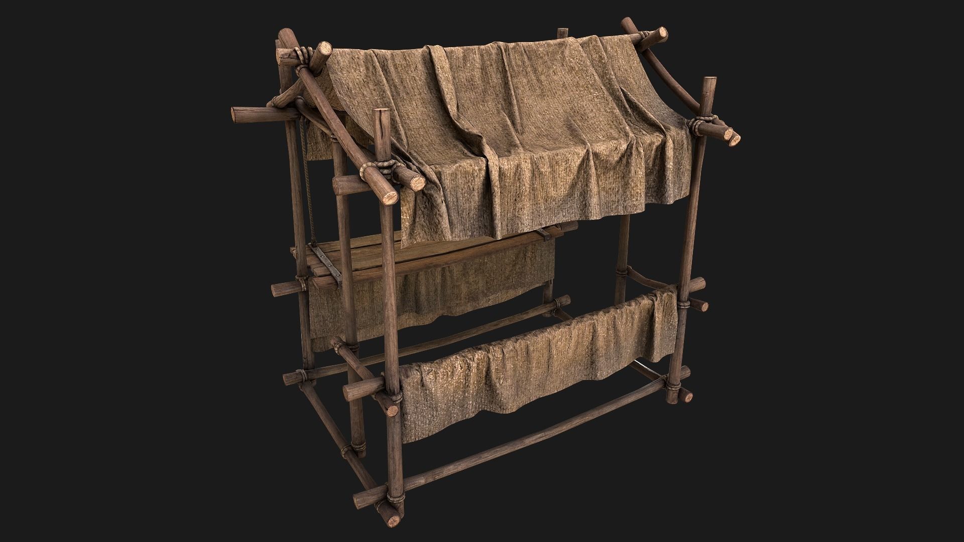 Street Stalls Brown Low-poly 3D model_17