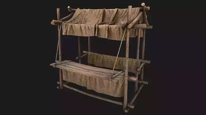 Street Stalls Brown Low-poly 3D model