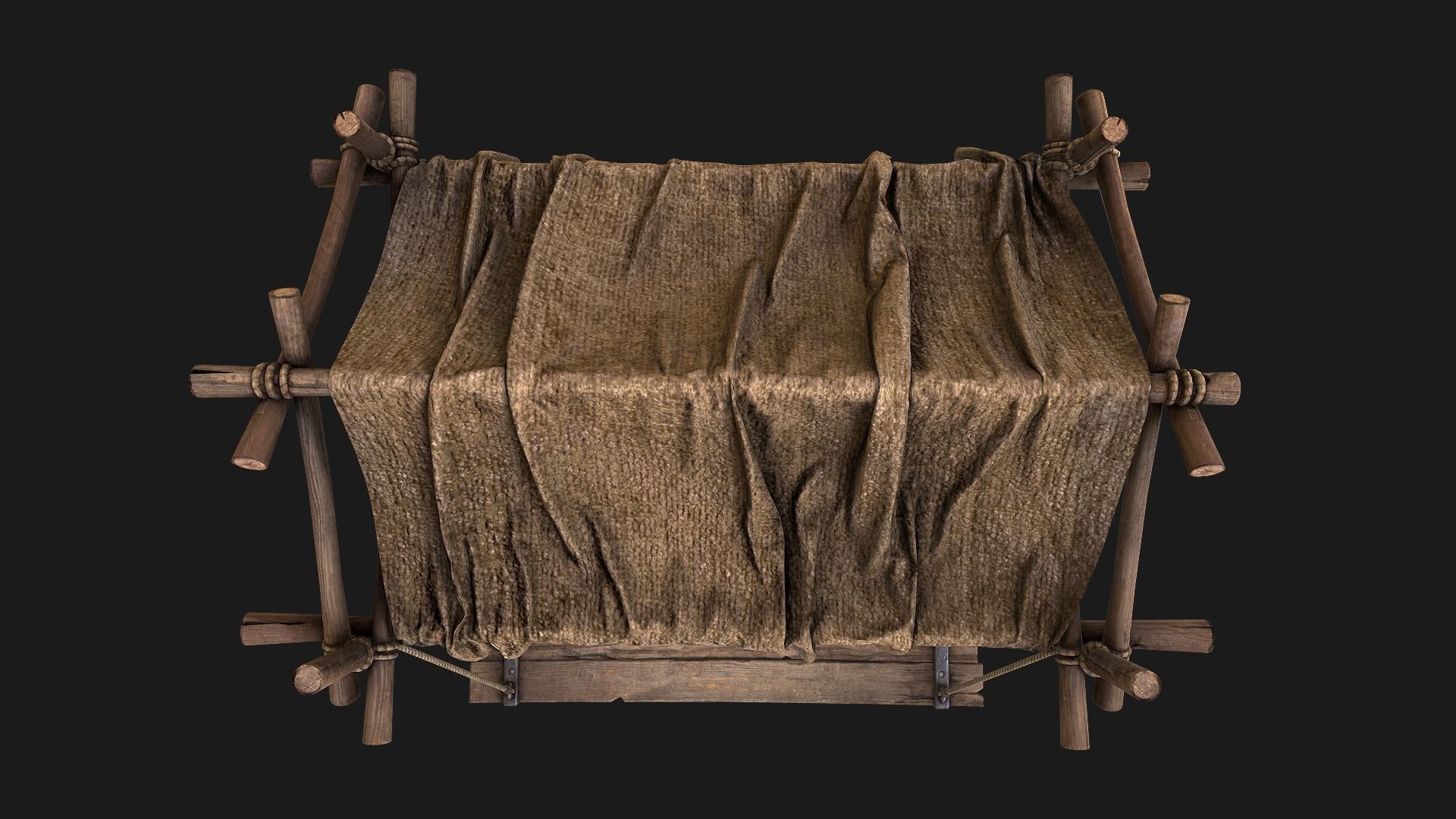 Street Stalls Brown Low-poly 3D model_10