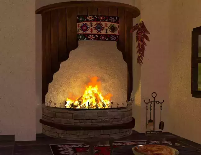 Old Bulgarian Fireplace