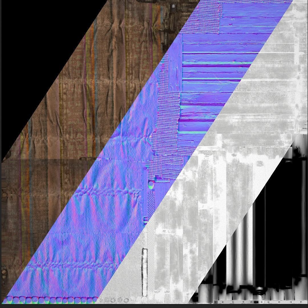 Medieval Market Stall Brown Low-poly 3D model_20