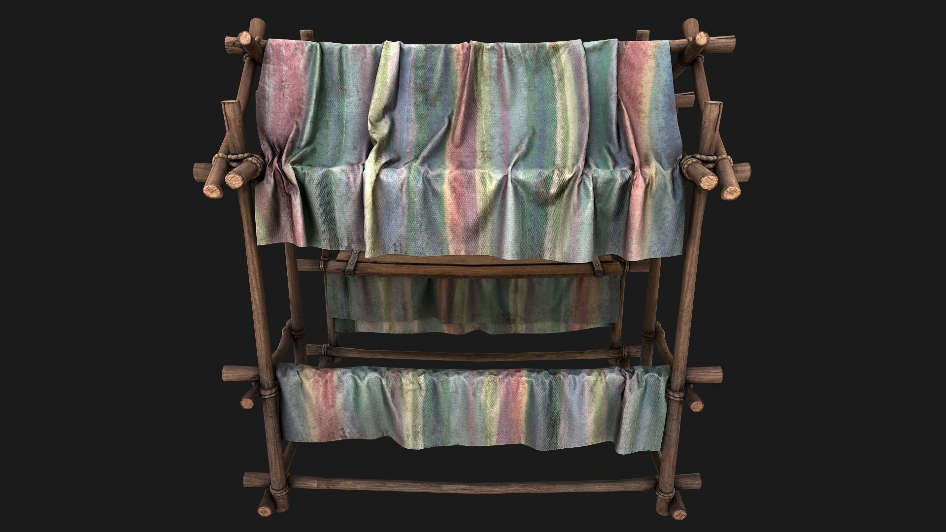 Market Stall Colored Lines Low-poly 3D model_18