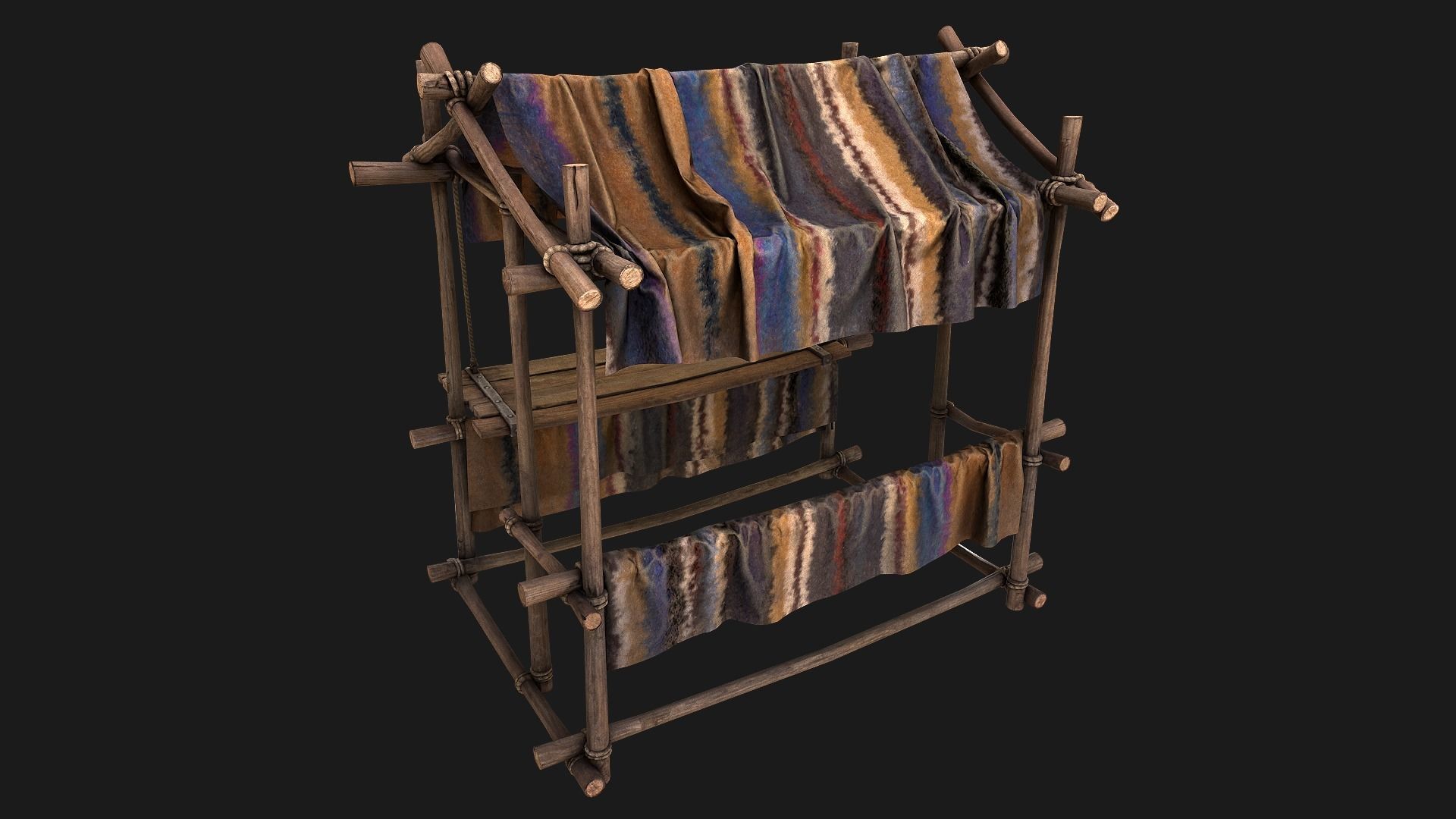 Market Stall Colored Carpet Low-poly 3D model_17