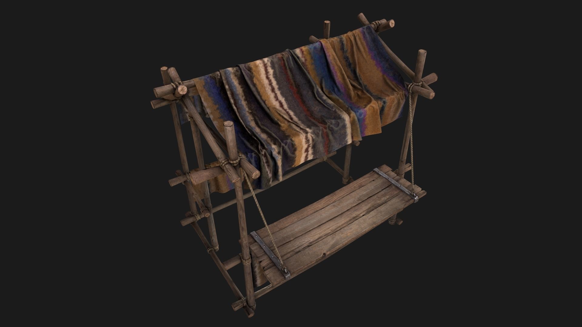 Market Stall Colored Carpet Low-poly 3D model_8
