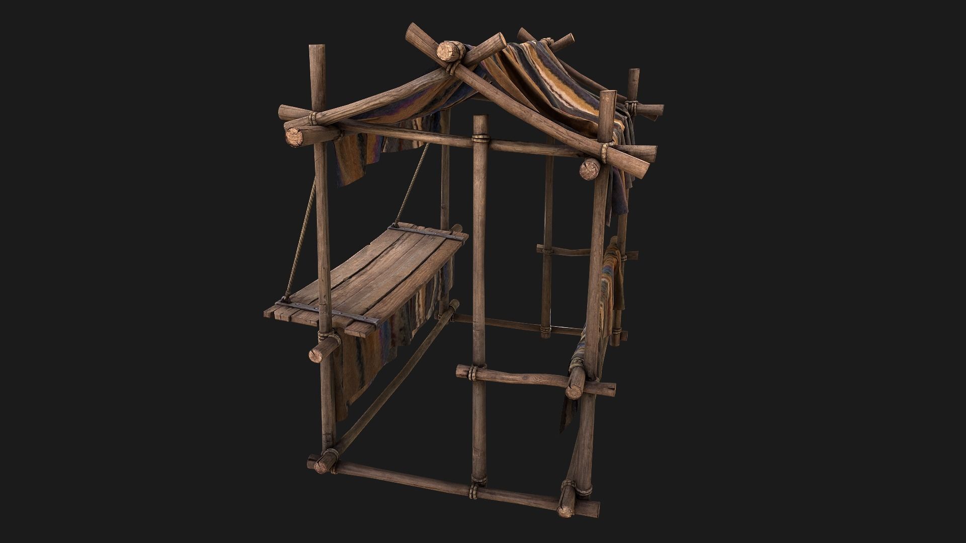 Market Stall Colored Carpet Low-poly 3D model_15