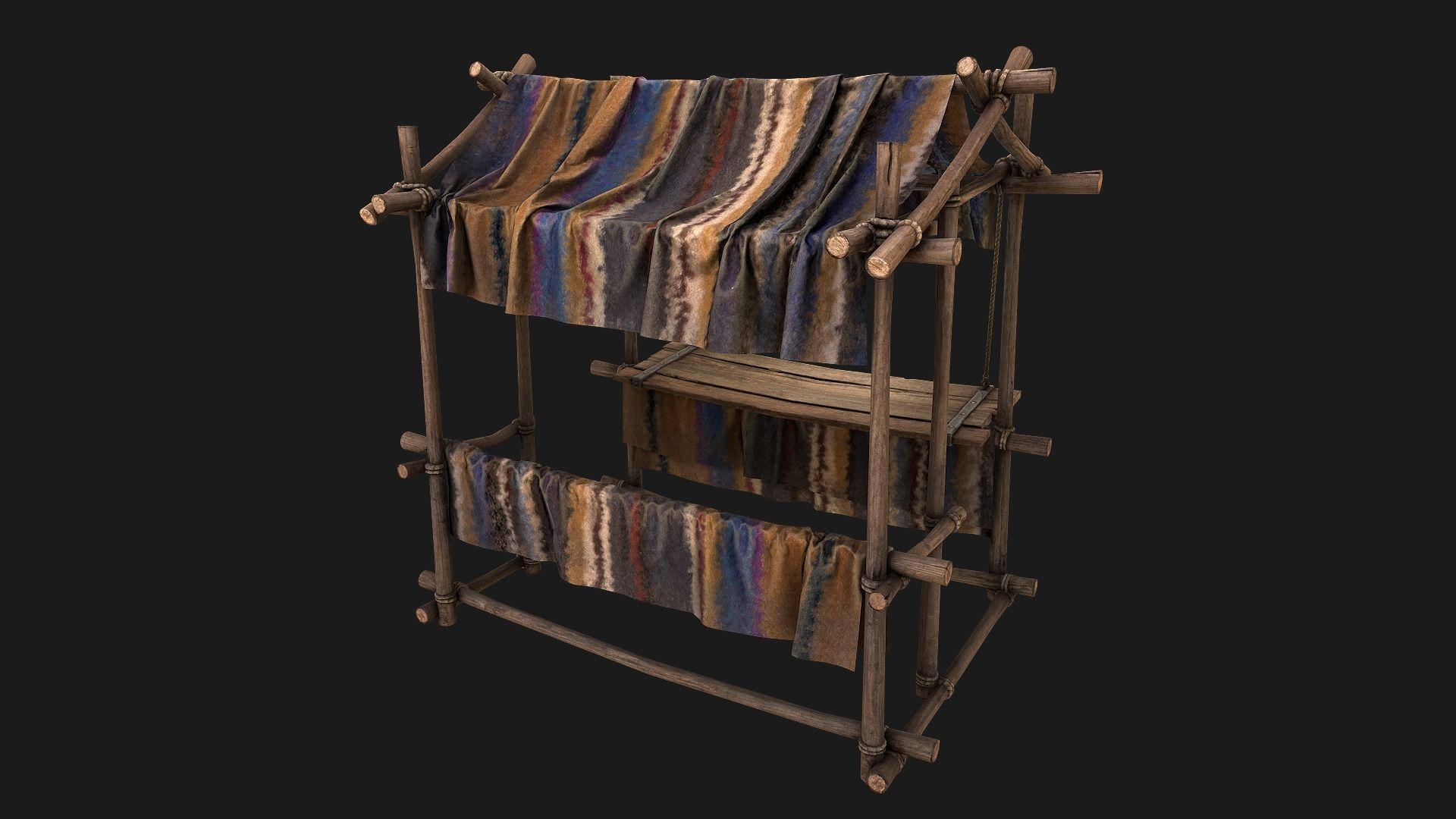 Market Stall Colored Carpet Low-poly 3D model_19