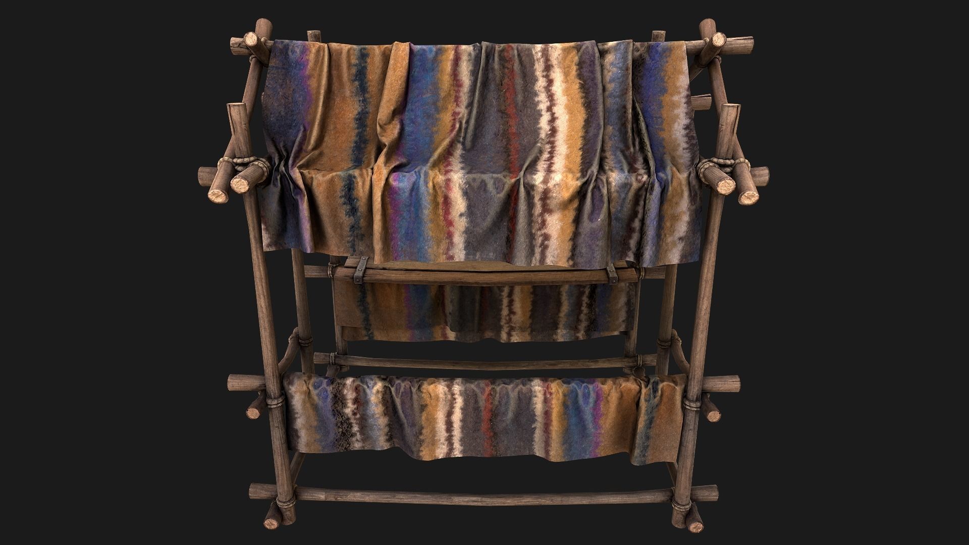 Market Stall Colored Carpet Low-poly 3D model_18