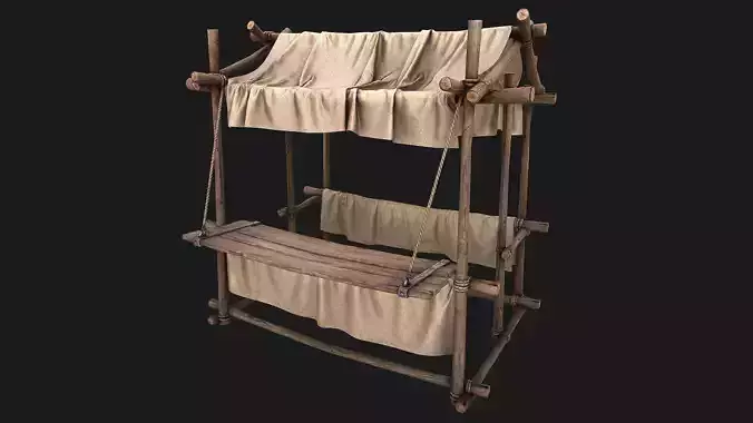 Market Stall Cotton Low-poly 3D model