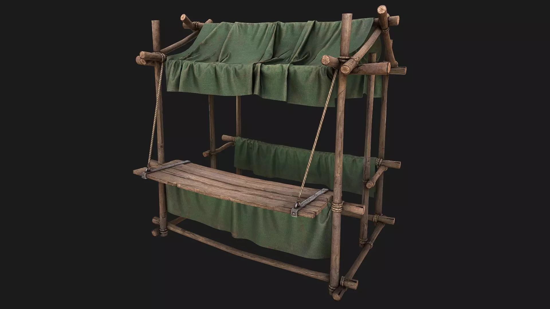 Market Stall Military Tent Merchant Shop Low-poly 3D model
